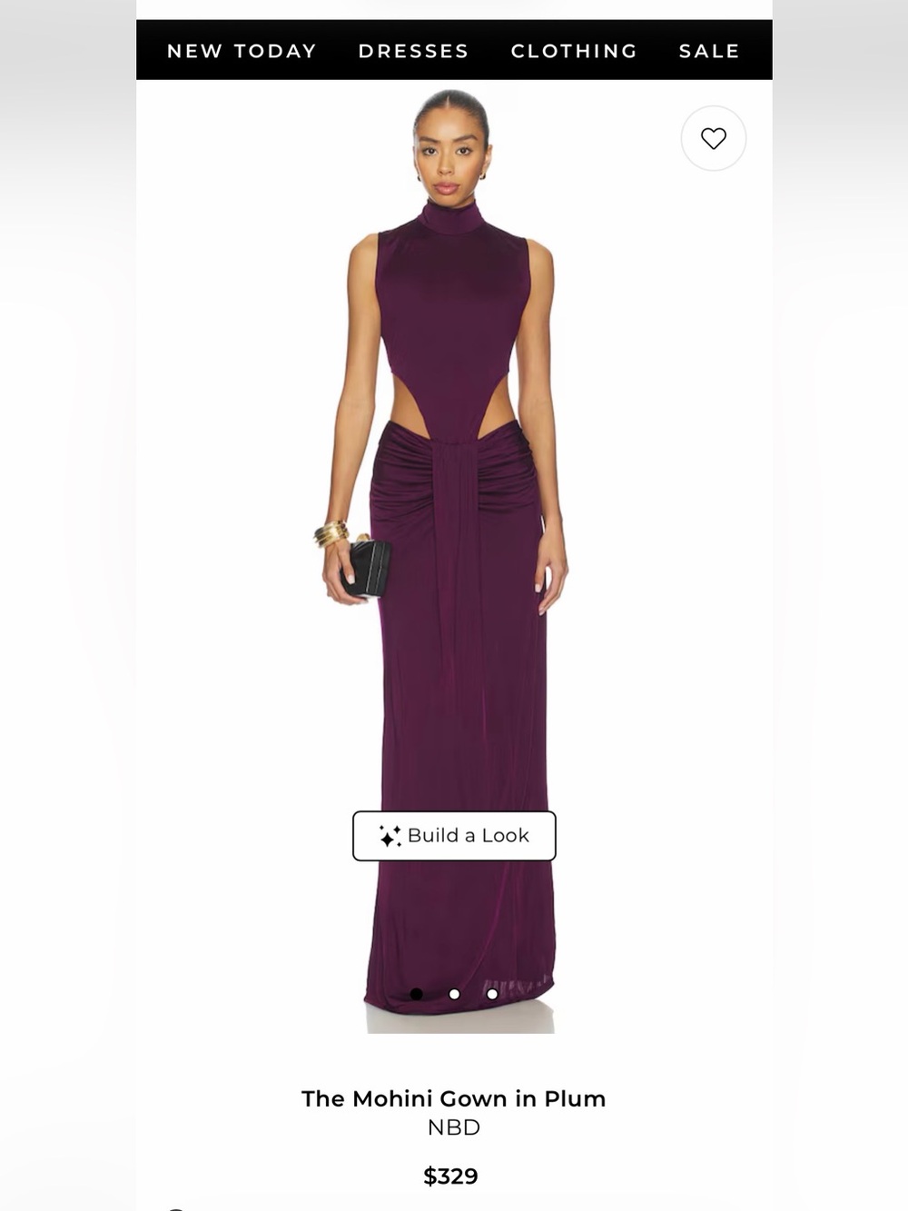 NBD Sleeveless Cutout Maxi Dress in Plum